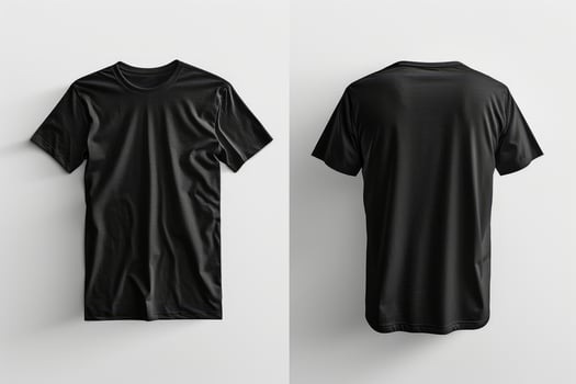 Black T Shirt Mockup Front And Back Views photo