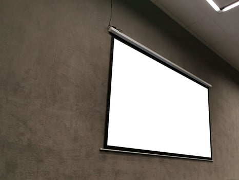 projector screen on the wall photo
