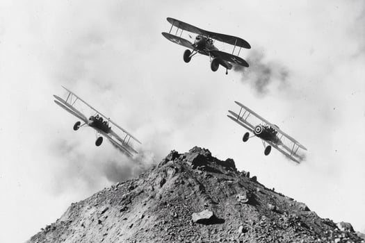 Three airplanes flying over a mountain with smoke coming out of them photo