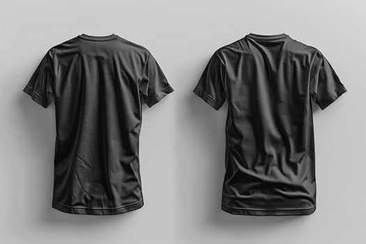 Black T Shirt Front And Back Views Displayed photo