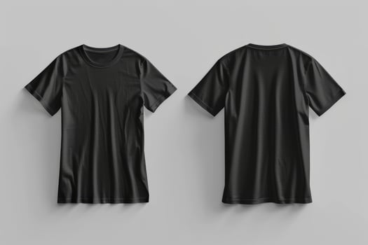 Black T Shirt Front And Back View Mockup photo