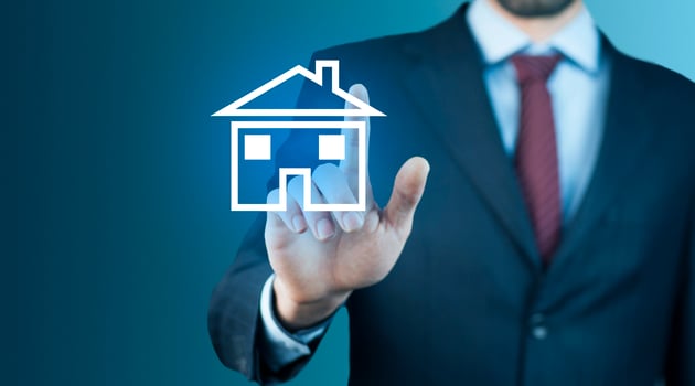 man hand house in screen photo
