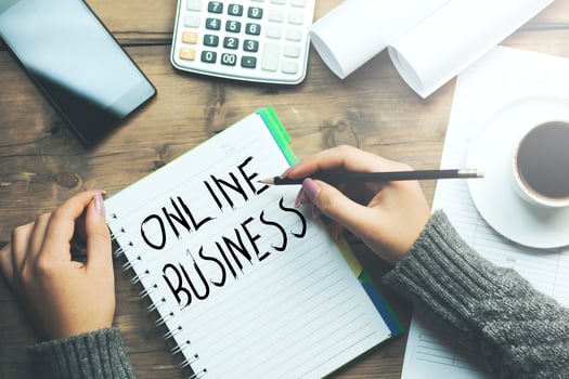 woman written online business photo