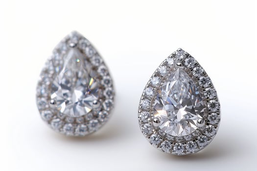 Pear shaped diamond stud earrings photo