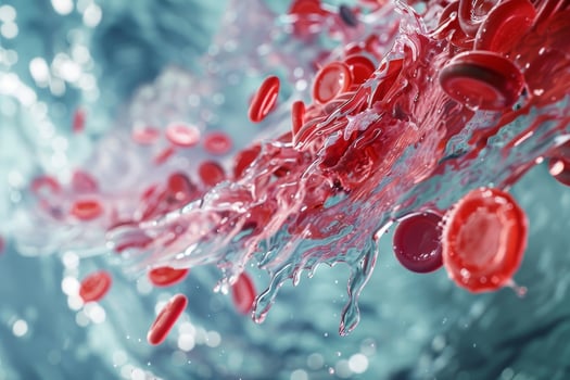 Red blood cells in water photo