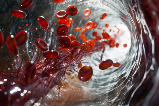 Red blood cells in a tube photo