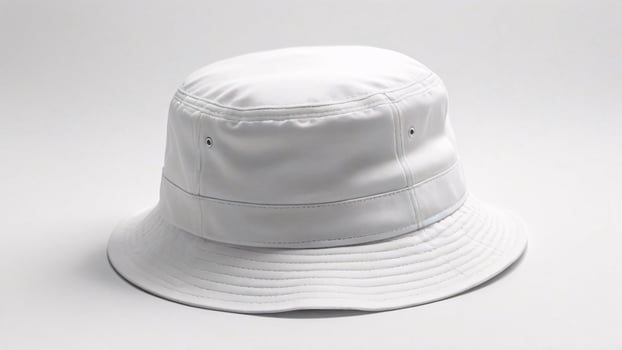 A plain white bucket hat isolated on a white background. photo