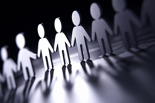 A group of people standing in a line photo