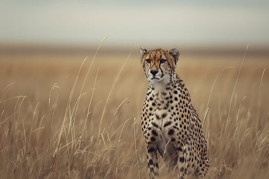 A cheetah in the grass photo