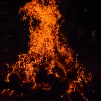 Fire flames on black background, Blaze fire flame texture background, Beautifully, the fire is burning, Fire flames with wood and cow dung bonfire photo