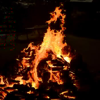 Fire flames on black background, Blaze fire flame texture background, Beautifully, the fire is burning, Fire flames with wood and cow dung bonfire photo