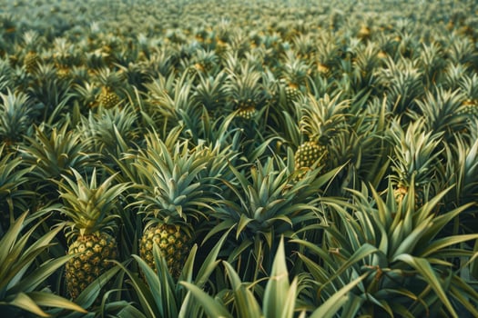 Lush Pineapple Plantation Abundant Green Foliage photo