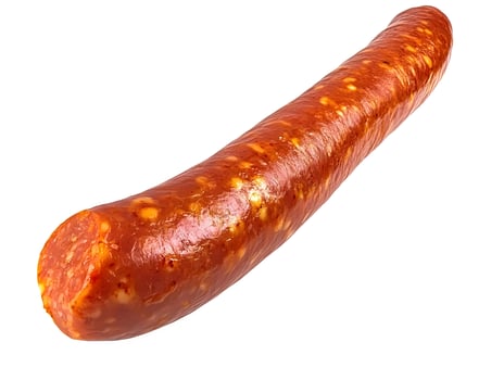 Isolated Chorizo Salami Gourmet Sausage snack food photo