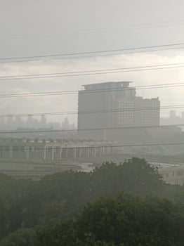 View of cloudy sky from my balcony photo