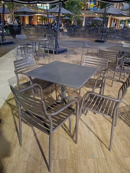 Outdoor cafe in the night photo