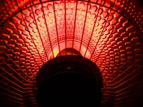 hot light from heater in the winter season photo