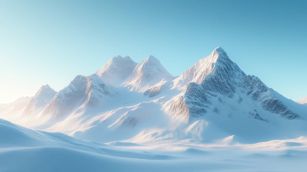 A mountain range covered in snow photo