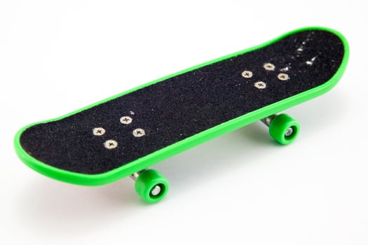 skateboard on a white photo