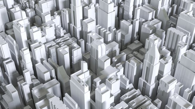 The City Building for architectural or Business concept 3d rendering. photo