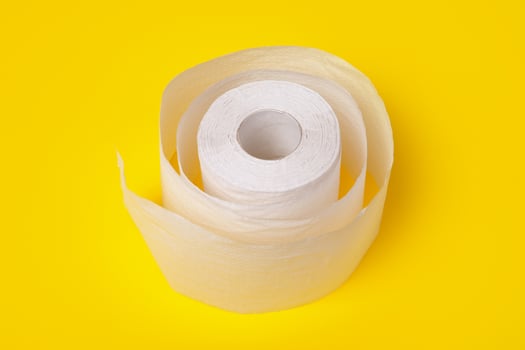 toilet paper on yellow photo