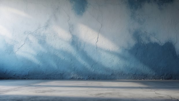 Blue and white textured wall with concrete floor backgroundBlue and white textured wall with concrete floor background. photo