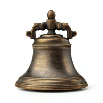 Decorative bronze bell showcasing intricate design and craftsmanship, perfect for home decor and collections photo