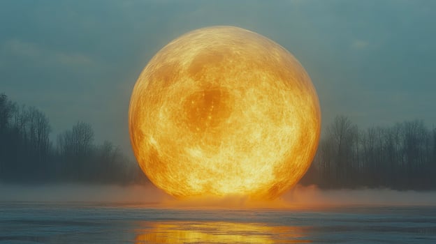 A large yellow ball is floating in the water photo