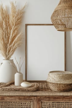 Decorative display featuring natural elements in a minimalist interior design photo