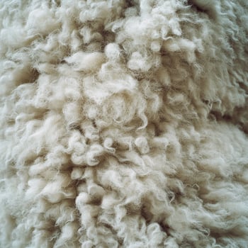 Textured wool showcasing natural curls and fibers in soft, warm tones photo
