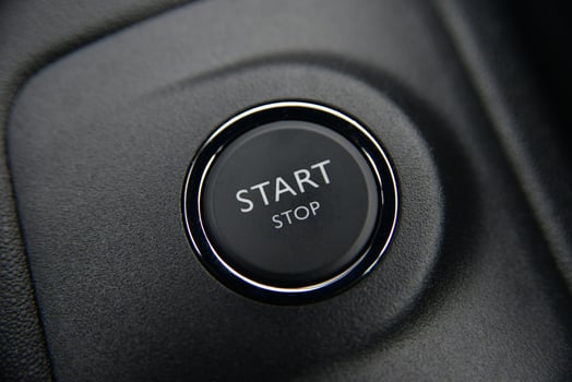 Close up of a car's start stop button Modern automotive technology photo
