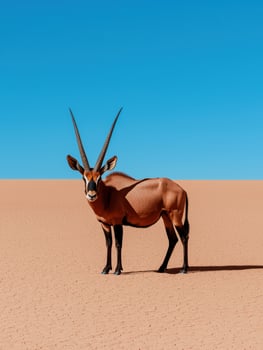 Gemsbok antelope in the desert photo
