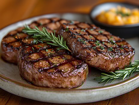Juicy Veal on Ceramic Plate photo
