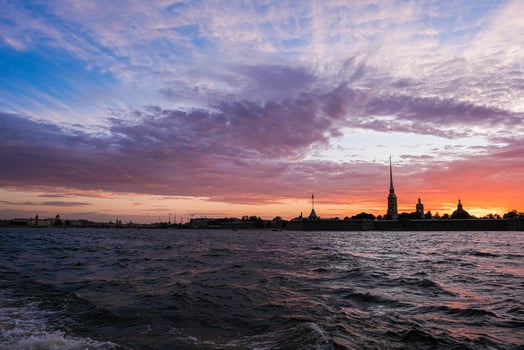 Sun set at Saint-Petersburg photo