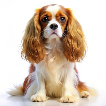 Lovely Cavalier King Charles Spaniel Framed by a Crisp White Setting photo