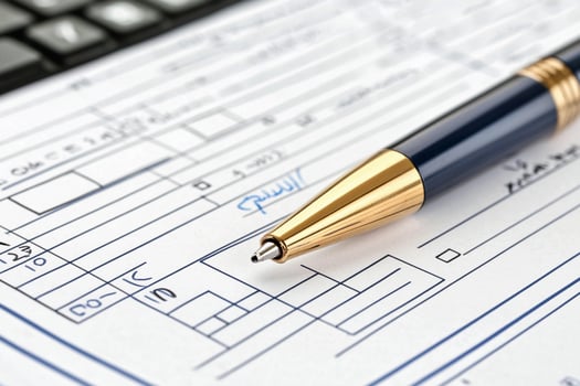 A pen on a check form photo