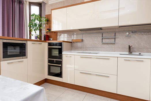 Style nice kitchen interior residential building, dining room design hotel apartment photo