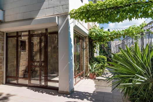 Design of entrance to residential building, interior nice of hallway hotel apartment photo