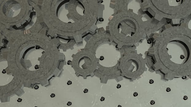 The Metal Gear for engine or Background concept 3d rendering. photo