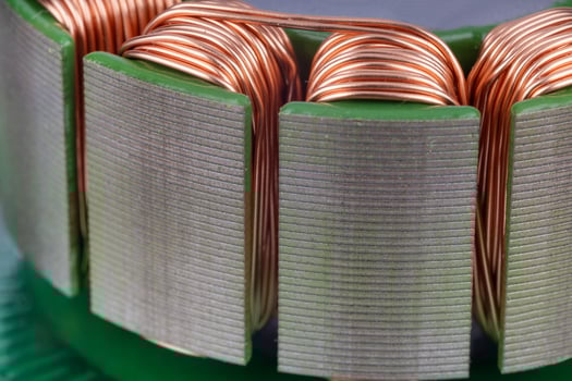 Detailed copper windings on BLDC motor stator photo