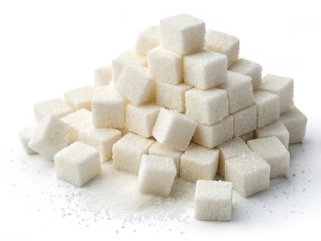 pile of white sugar cubes, sweet and inviting, perfect for desserts photo