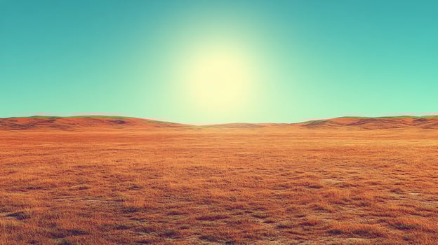 A desert landscape with a sun shining over it photo