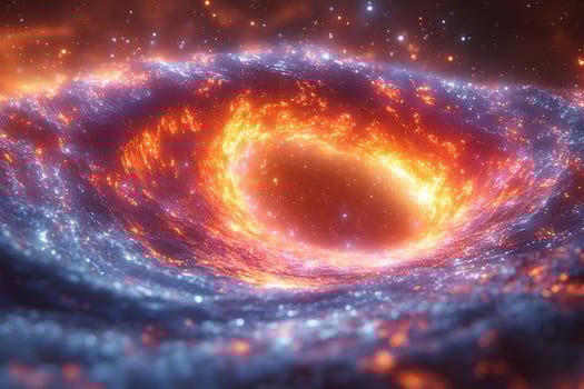 Cosmic Whirlpool of Fiery and Icy Elements in the Vast Galaxy photo