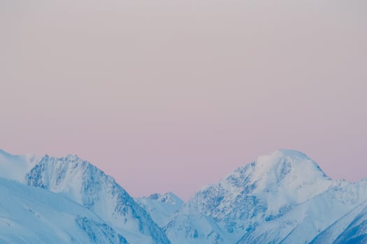 Pink colored mountains by the morning light at the Altai mountains. photo