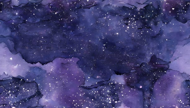 A watercolor painting of purple and blue stars photo