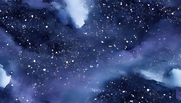 A painting of a blue and white starry night sky photo