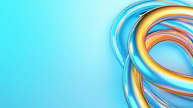 Referring to the 3D gradient two effect, it presents pipes intersecting curved art with shapes photo