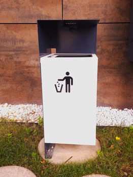 Modern waste basket - recycle bin outdoor in the city. photo
