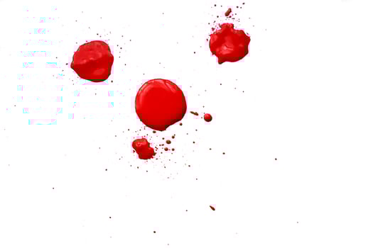 blood splatter on white background photo