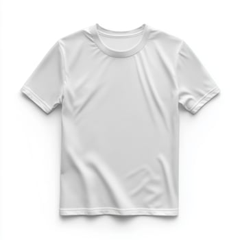 Plain white t-shirt displayed on a clean background for textile and clothing design consideration photo