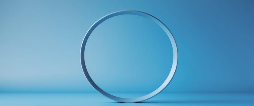 Close up of a circle with a blue background photo
